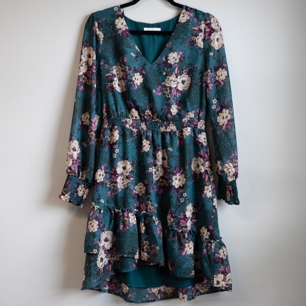 June and Hudson green floral dress-M